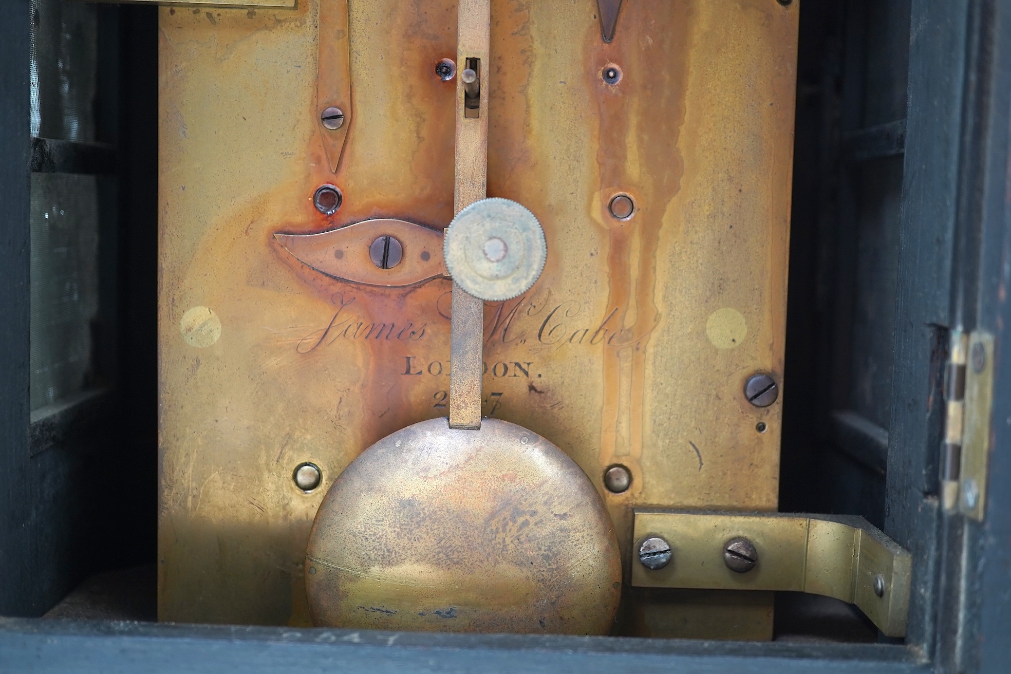 An early 19th century double fusee ebonised bracket clock by James McCabe